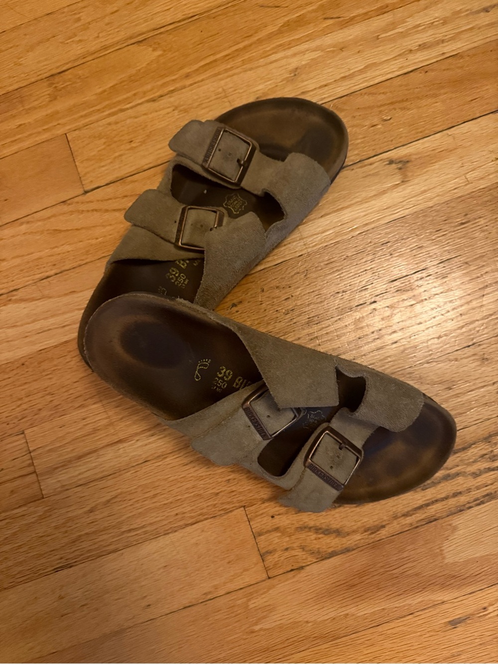 Birkenstock tan suede sandal